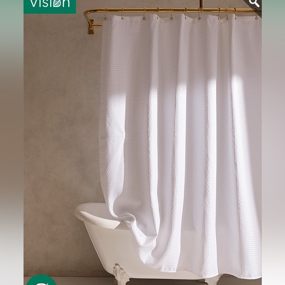 Simons Maison White Waffle Shower Curtain - Picture 1 of 4